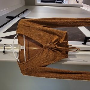 Altar'd State Long Sleeve Cinched Crop Top